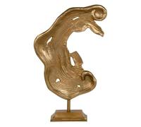 BigBuy Home S8802648 Figura Decorativa Abstracto, Dorado, 39.5cm x 11cm x 63cm