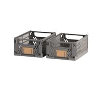 BigBuy Home Set de cajas organizadoras apilables Day juego de 2 25 x 16,5 x 10 cm Gris oscuro