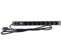 Bigbuy s0229460 regleta 19' 8 tomas, schuko con on/off switch 2lan reg