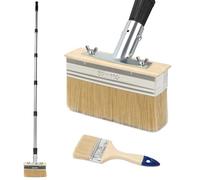 BigKing Brocha para Pintura de Terraza con Mango de Madera de 150 Cm y Brocha Plana Saturada para Teñir Madera, Terrazas, Vallas y Muebles de Pared