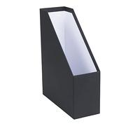 Bigso Box of Sweden Archivador vertical con etiqueta para rotular - Archivador revistero de tablero de fibras y papel - Organizador de documentos, actas o revistas - gris oscuro