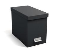 Bigso Box of Sweden Caja archivadora con tapa - Elegante organizador de documentos con 8 carpetas colgantes - Caja clasificadora de tablero de fibras y papel - gris oscuro