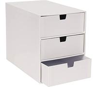 Bigso Box of Sweden Cajonera pequeña para documentos y material de oficina - Organizador de documentos con 3 cajones - Caja con cajones de tablero de fibras y papel - blanco