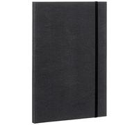 Bigso Box of Sweden Carpeta Din A4 Con Goma Elástica - Portadocumentos de Tablero de Fibras y Papel Con Aspecto de Lino - Para Documentos, Actas, Archivos - Negro