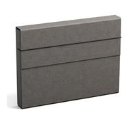 Bigso Box of Sweden Carpeta organizadora A4 con goma elástica - Organizador de documentos de tablero de fibras y papel con aspecto de lino - Carpeta portafolios de gran capacidad - gris
