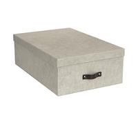 Bigso Box of Sweden Juego de 3 cajas multiusos para el dormitorio, el cuarto infantil, el despacho o el baño - Cajas con tapa - Cajas apilables con aspecto de lino - beige
