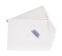 Bigso Box of Sweden Juego de 8 carpetas colgantes con etiquetas - Carpetas clasificadoras de cartón para la caja JOHAN - Prácticas fundas para documentos, como certificados, actas o manuales - blanco