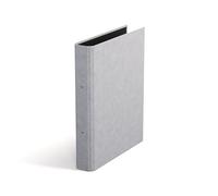 Bigso Box of Sweden RINGO - A4 Carpeta de 2 Nillas - Carpeta Estrecha de Cartón Prensado y Papel con Aspecto de Lino - Carpeta de Anillas para Documentos - Gris Claro