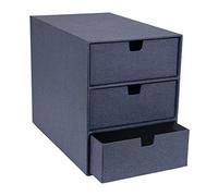 Bigso Ingrid - Organizador de escritorio con 3 cajones (20,6 x 16 x 25,1 cm), color azul