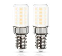 Bigzom Lámpara para Nevera E14 LED 3W Sustituye a Bombilla Halógena 40W, 405LM Blanco Cálido 2700K, 80+Ra, Ángulo de Irradiación 360°, para Frigorífico, Máquina de Coser, Paquete de 2
