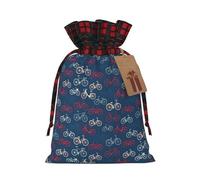 Bikes - Bolsa de Navidad a cuadros a juego con cordón, 4.7 x 6.9 pulgadas para Navidad, Halloween