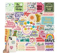 BIKPRST 50 Pegatinas Con Citas Inspiradoras,Pegatinas De Motivación Impermeables,Palabras Motivadoras, Pegatinas De Recompensa,Motivadoras Para Scrapbooking,Portátil,Botella De Agua, Niños, Escuela