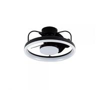 Bilake Ventilador de Techo Negro Strike Plafón Ventilador Techo aspas Ocultas Juvenil Motor DC con luz Regulable 50W 4800Lm 3C. luz