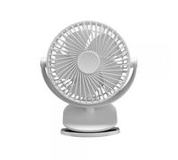 Bilake Ventilador Peñafiel Blanco 5W, 3+1 velocidades, con Pinza, Recargable USB, Motor DC