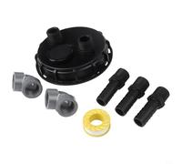 BildeeMait Adaptador de tapa de tanque de agua con dos conectores rápidos de 25 mm, sello de goma para riego de jardín, acuarios y aplicaciones industriales