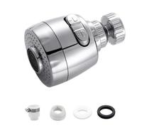 BildeeMait Aireador de grifo de cocina de acero inoxidable, cabezal extensor giratorio, antisalpicaduras, para ahorrar agua, grifos de 14-23 mm con adaptadores, color plateado