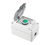 BildeeMait Caja de interruptores de botón IP66 1 manera momentánea estación de control verde ABS impermeable recinto para abridor de puerta Equipo eléctrico industrial