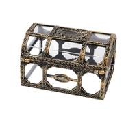 BildeeMait Caja del tesoro retro transparente, para organizador de joyas de plástico, cristales y recuerdos, pequeño baúl de almacenamiento para regalos de boda, 105 x 8 x 65 cm