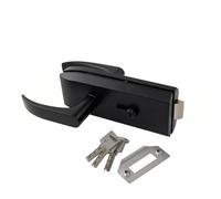 BildeeMait Cristal de montaje empotrado para cerradura de puerta, pestillo de mango de aleación de zinc, estilo seguro plano o con muescas, individual para herrajes de puerta