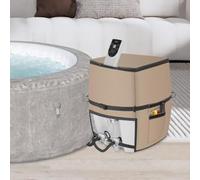 BildeeMait Cubierta para calentador de spa Oxford 600D con aluminio para aislamiento, funda resistente al viento con cremallera, bomba inflable para protección