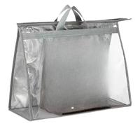 BildeeMait Estuche de almacenamiento para bolso a prueba de polvo, organizador colgante transparente no tejido con cremallera de metal, gris, 38 x 29 x 12 cm