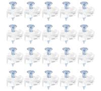 BildeeMait Juego de 20 clips de retención de vidrio, gabinete transparente de 13 mm para soportes de espejo de puerta con tornillos, 3 paneles de vidrio de 4 mm en paredes y muebles