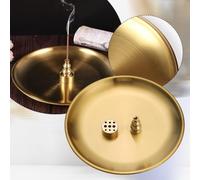 BildeeMait Juego de quemador de incienso 3 en 1 de latón, 9 agujeros para cenicero de acero inoxidable, bobinas, conos de yoga, meditación, decoración del hogar