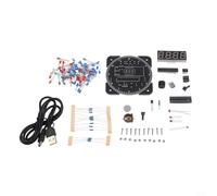 BildeeMait Kit de reloj LED giratorio DIY con chip DS1302 5V SCM Junta de aprendizaje Proyecto de soldadura electrónica Brillo automático Tiempo Temp (azul)