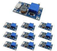 BildeeMait Paquete de 10 módulos DC-DC, placa reguladora de voltaje ajustable de 2 A, convertidor de 2 V-24 V a 5 V-28 V, proyectos de banco de energía portátil
