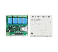 BildeeMait para Tuya para Zigbee Módulo de relé de 4 canales, control de voz de interruptor inalámbrico de 4 canales, monitoreo de estado en tiempo real a través de la aplicación Life White (AC/DC7