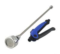 BildeeMait Pulverizador de metal de 24 pulgadas con 2 boquillas de latón de acero inoxidable para manguera de jardín con agarre de goma para niebla o flujo recto