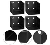 BildeeMait Soporte de pared para pérgola negra, paquete de 4, acero de calibre 11, 18 pulgadas de grosor, 4 x 4 y 4 x 6, para accesorios de soporte preperforados al aire libre