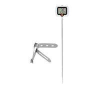 BildeeMait Termómetro digital con clip para olla, sonda de acero inoxidable giratoria de 180 grados, termómetro de aceite para freír y hornear