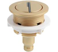 BildeeMait Válvula de descarga de inodoro con doble botón de presión ABS de 38 mm para ahorro de agua, estándar para agujeros de tanque, color dorado