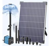 Biling Fuente solar para exteriores, 12 W, 450 L/H, silenciosa, bomba solar con 4 boquillas, fuente solar para exteriores, estanque de jardín de hasta 5 ㎡, juego de agua, macetas, decoración de