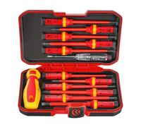 BILITOOLS Juego de destornilladores eléctricos aislados de 1000 V, kit de herramientas eléctricas de 13 piezas con puntas magnéticas de acero CR-V, mango aislado, Phillips, ranurado, Pozi