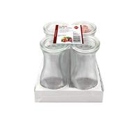 BILLIET Weck 55898W-Juego de 4 Botellas Tapa (250 ml), Cristal