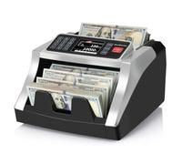 BillMaster BM6520 - Máquina contadora de dinero - Contador de dinero USD EUR CAD MXN - Detector de billetes falsos UV MG IR DD con lote y agregación - Pantalla TFT a color 1300/min - Equipo de