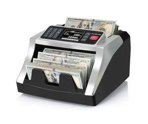 BillMaster BM6520 - Máquina contadora de dinero - Contador de dinero USD EUR CAD MXN - Detector de billetes falsos UV MG IR DD con lote y agregación - Pantalla TFT a color 1300/min - Equipo de