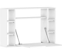 BIM Furniture Muse - Estantería de escritorio plegable para colgar en la pared o para el ordenador (blanco mate/blanco brillante)