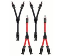 Binamao Cable solar distribuidor Y de 6 mm², 2 pares de cables solares divisores en Y, cable de panel solar MMF + FFM para conexión fotovoltaica en paralelo, enchufe de panel solar, conexión solar