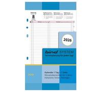BIND B550326 - Recambio para agenda diaria A5, plantilla de temporizador para calendario año 2026, 1 día/1 página, calendario con sistema, calendario para planificadores de sistemas bind y