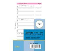 BIND B570227 - Recambio para calendario semanal A7, plantilla temporizador año 2027, 1 semana / 2 páginas, calendario con sistema, calendario para planificadores de sistemas bind y planificador de