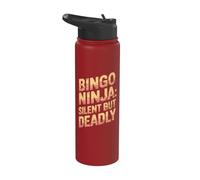 Bingo Ninja Divertido Jugador de Bingo Stainless Steel Insulated Water Bottle