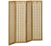 Biombo divisorio de madera calada HOMCOM, plegable para interior, 4 paneles de madera, 160 x 170 cm, natural