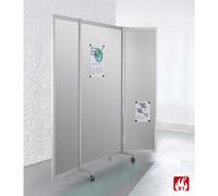 Biombo móvil, ignífugo marco de aluminio, superficie de panel magnética