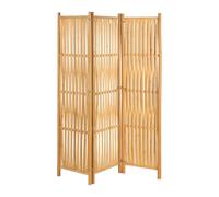 Biombo Relaxdays de 3 Paneles, Separador Plegable, Natural | (alto x ancho): 170 x 126 cm, bambú, salón, separador de interior