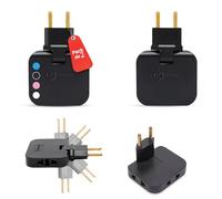 BIORYC ® |Pack 2| Enchufe Plano Pared Extraplano 180º, Ladrón Plano con 3 Tomas, Adaptador Enchufe Triple para Detrás de Muebles, Sofá, Cama, Mesita, Cocina y Oficina, Negro