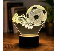 BIRBANN Lámpara 3D de Fútbol para Niños, Luz Nocturna LED con Control Táctil, Luz Multicolor, el Regalo de Fútbol Perfecto y Lámpara para Habitación