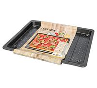 Birkmann 210585 Pan & Soul, bandeja de horno perforada y ajustable, 36-52 x 33 cm, para suelos crujientes, revestimiento antiadherente y sugerencia de recetas
